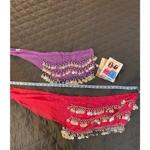 Set of 2 belly dancing scarves and CD - new!